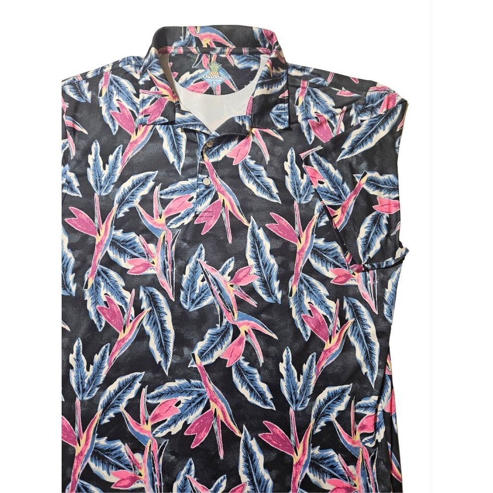 Chubbies Short Sleeve Floral Hawaiian Shirt Stretch Bamboo Charcoal Men's XL‎